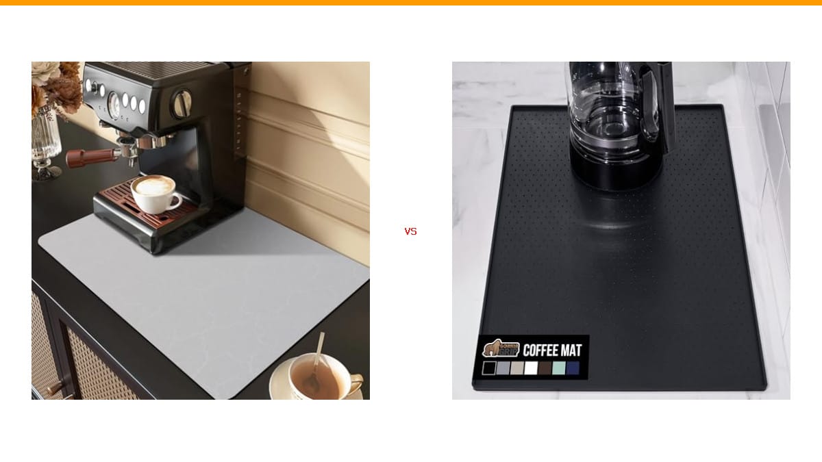 coffee bar mat vs espresso machine mat
