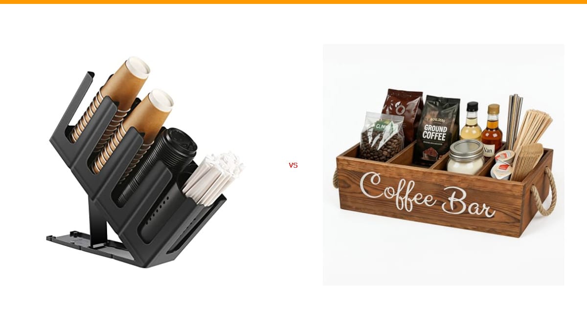 coffee cup dispenser vs coffee station organizer