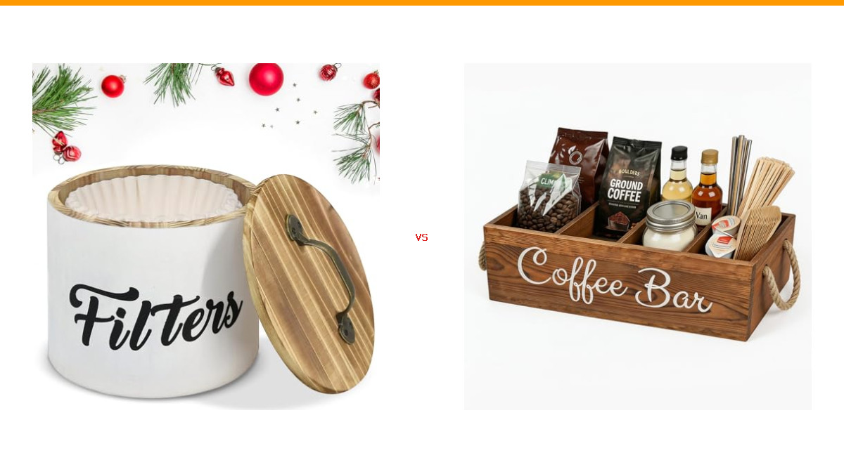 coffee filter holder vs coffee station organizer