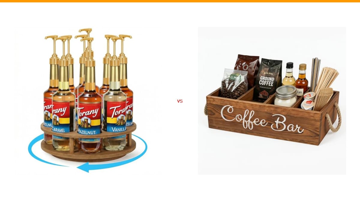 coffee syrup organizer vs coffee station organizer