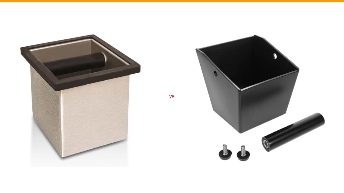 espresso knock box vs coffee grounds bin