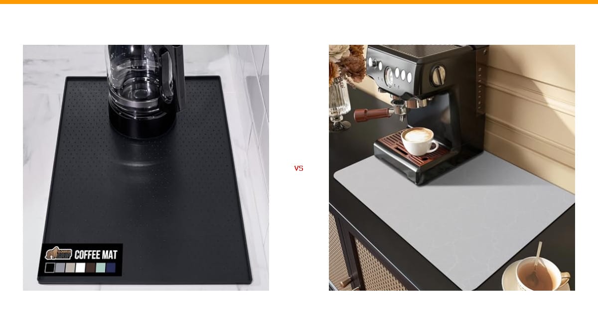espresso machine mat vs coffee bar mat