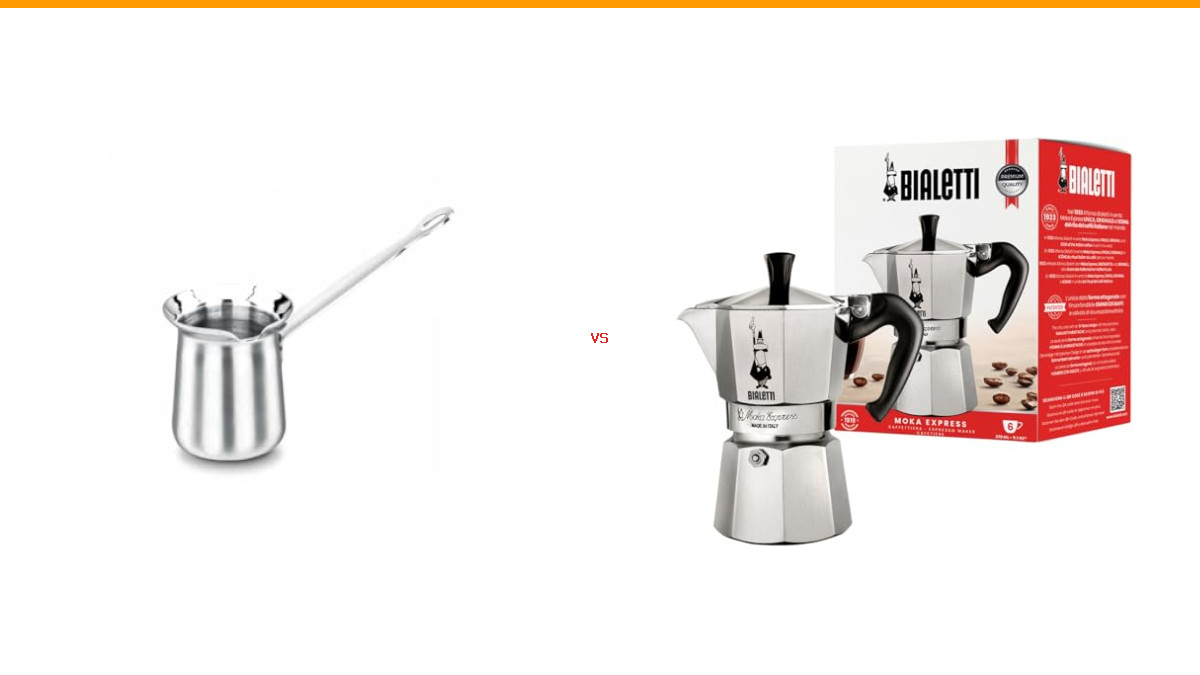 Turkish coffee pot vs moka pot